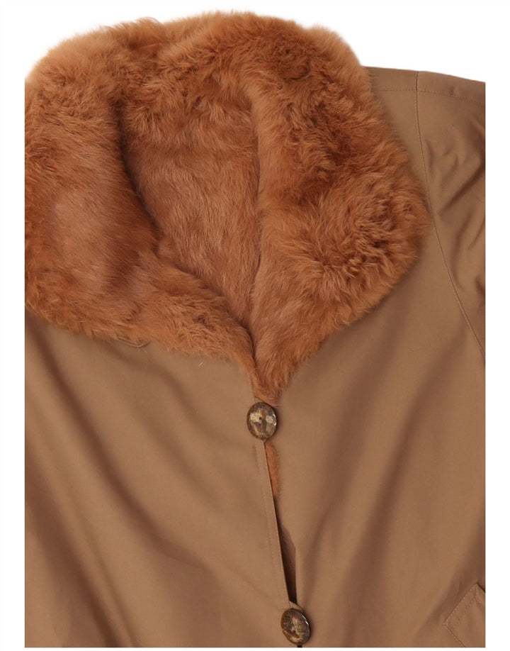 Vintage γυναικείο παλτό Sherpa UK 14 Large Beige Polyester