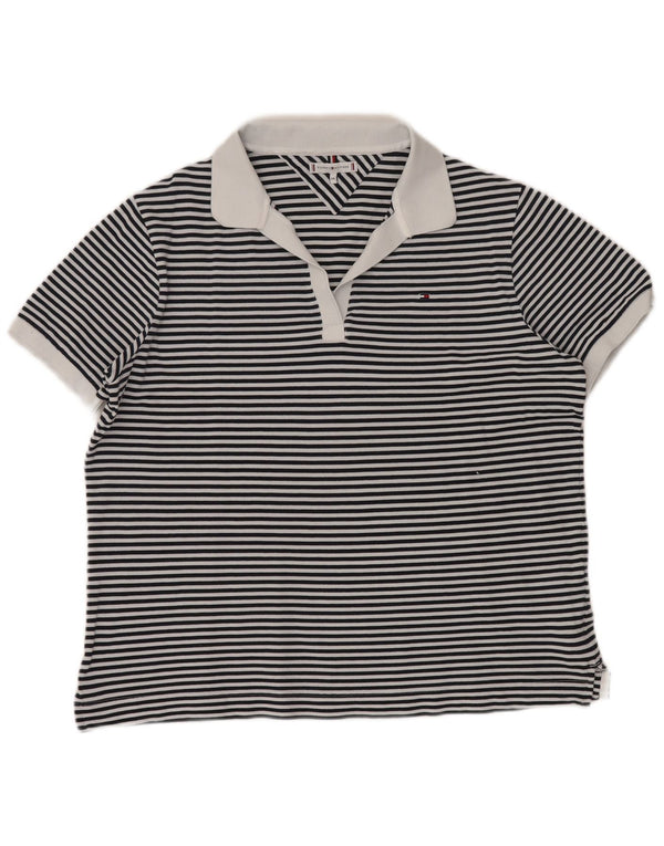 Γυναικείο μπλουζάκι πόλο TOMMY HILFIGER UK 20 2XL Navy Blue ριγέ Ναυτικό
