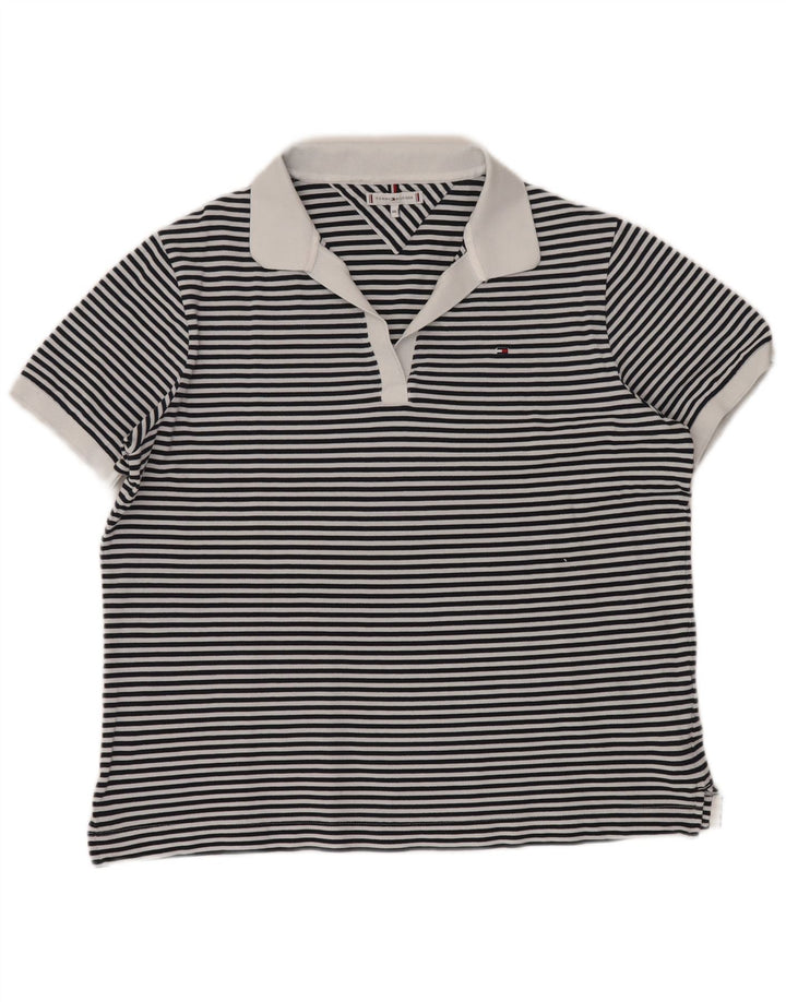 Γυναικείο μπλουζάκι πόλο TOMMY HILFIGER UK 20 2XL Navy Blue ριγέ Ναυτικό