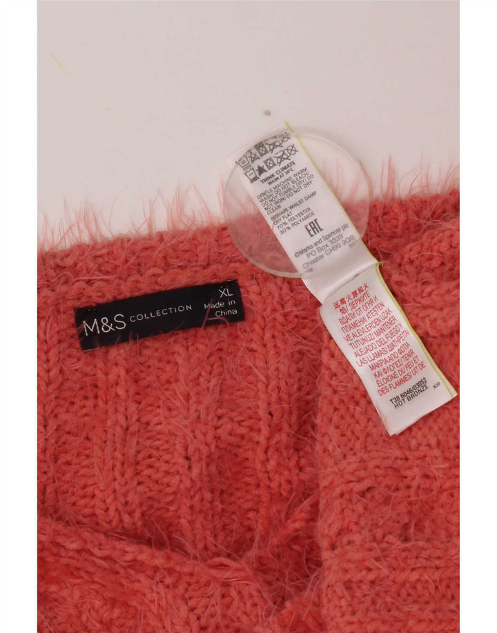 Marks & Spencer Γυναικείο πουλόβερ με λαιμόκοψη με λαιμόκοψη UK 18 XL πορτοκαλί πολυεστέρας