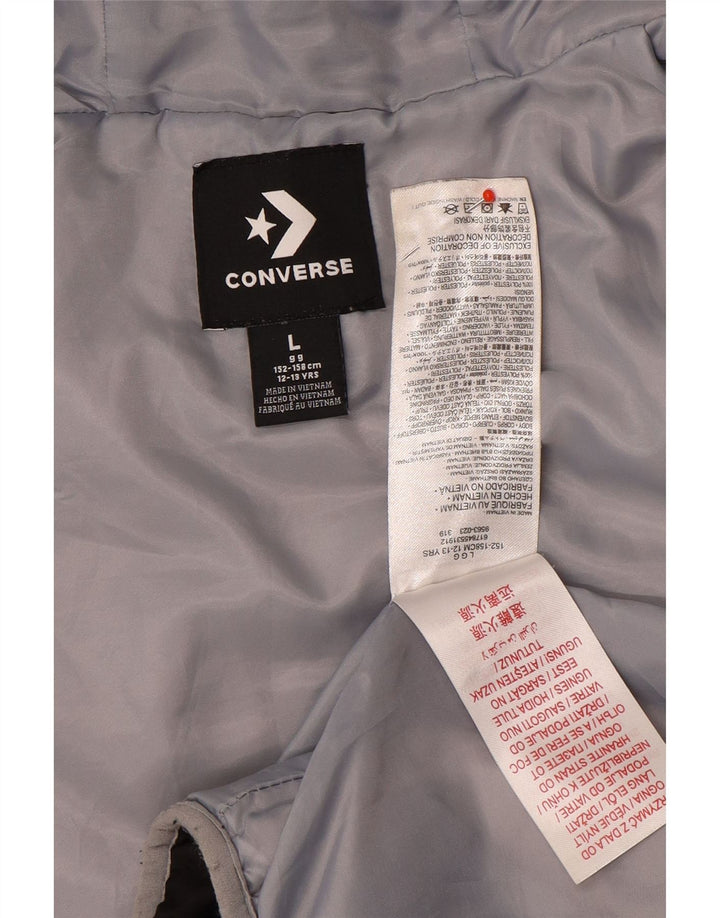 Μπουφάν Converse Boys με κουκούλα με επένδυση 12-13 ετών Μεγάλο μαύρο πολυεστέρα