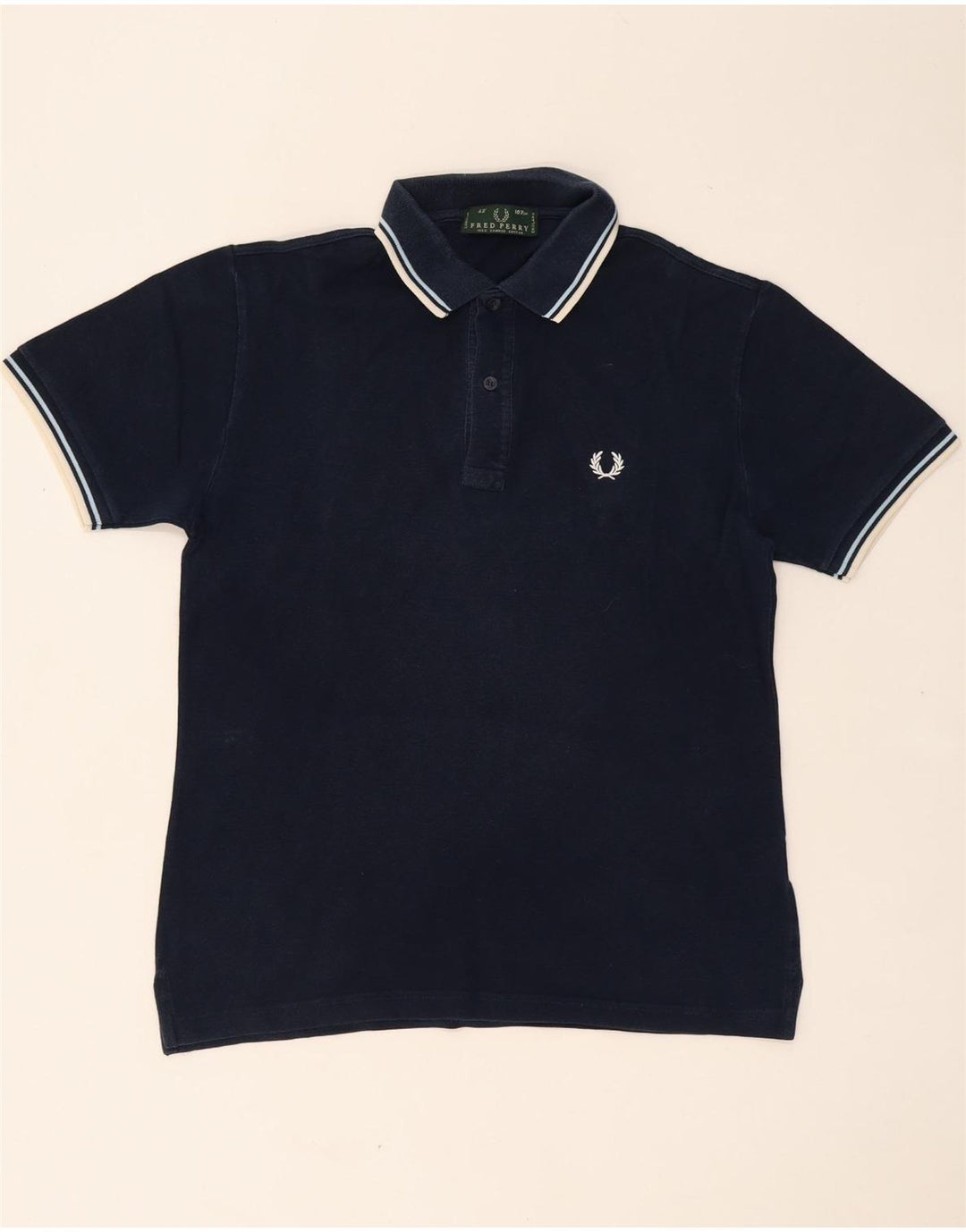 FRED PERRY Ανδρικό πουκάμισο πόλο μεσαίου μπλε βαμβακερό