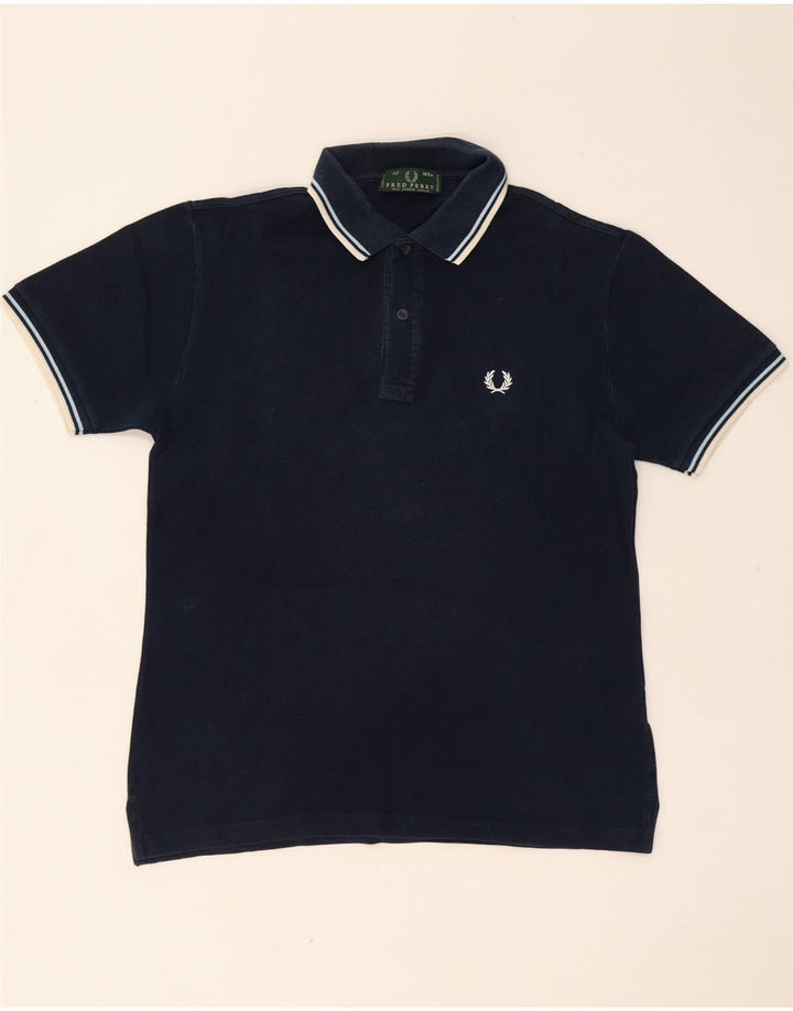 FRED PERRY Ανδρικό πουκάμισο πόλο μεσαίου μπλε βαμβακερό