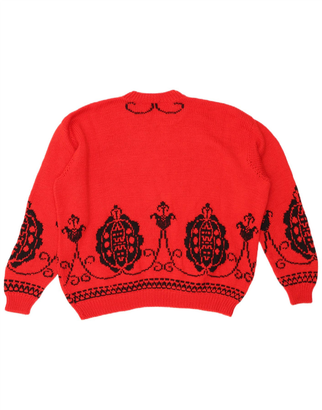 VINTAGE Γυναικείο πουλόβερ υπερμεγέθη Crew Neck Jumper UK 18 XL Red Fair Isle