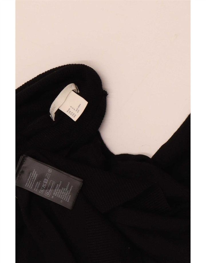 Basic γυναικείο πουλόβερ με ρολό λαιμόκοψη UK 10 Small Black Acrylic