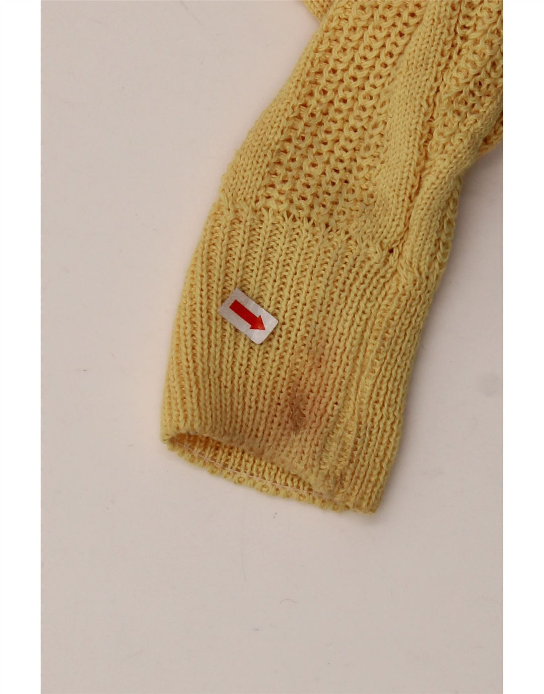 VINTAGE Γυναικείο πουλόβερ με λαιμόκαυστο UK 12 Medium Yellow Acrylic
