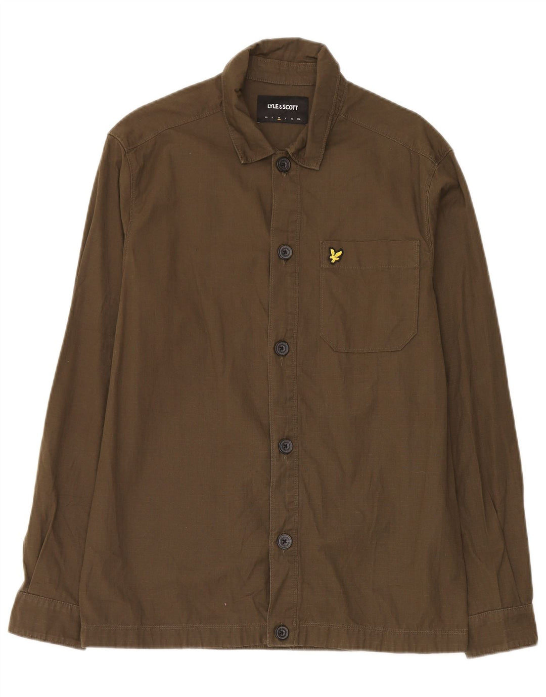 Ανδρικό πουκάμισο Lyle & Scott από μεσαίο χακί βαμβάκι