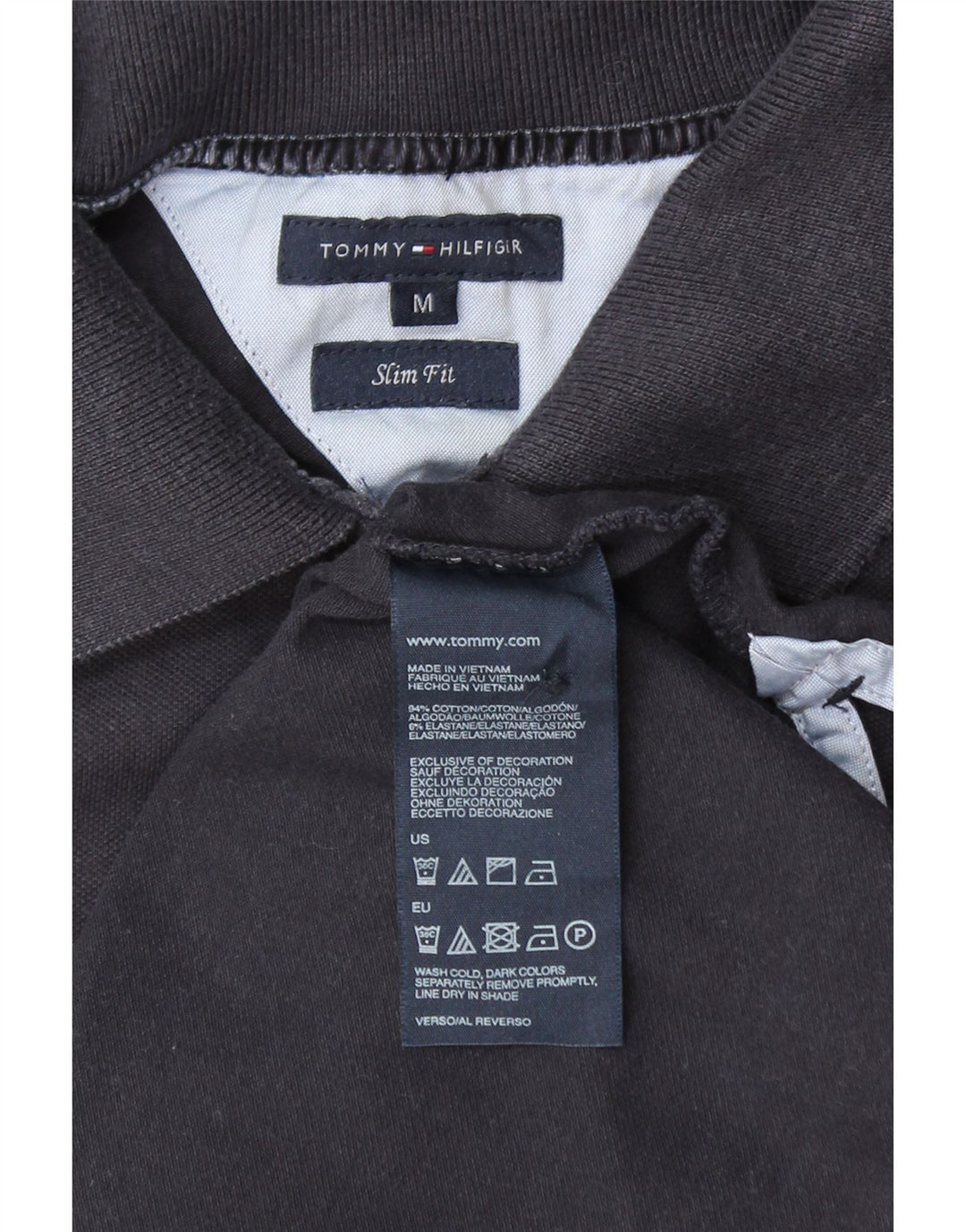 TOMMY HILFIGER Γυναικεία Slim Fit μπλουζάκι πόλο UK 12 Medium Navy Blue