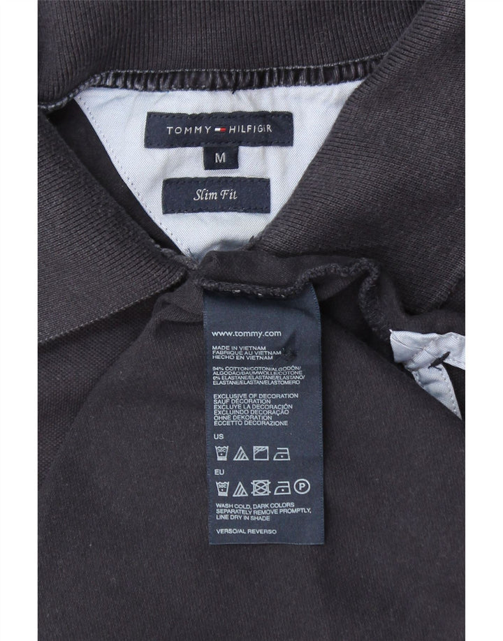 TOMMY HILFIGER Γυναικεία Slim Fit μπλουζάκι πόλο UK 12 Medium Navy Blue