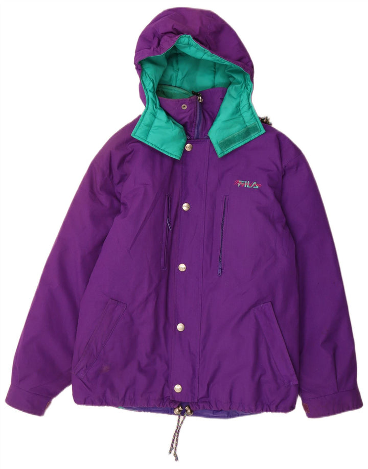 Fila Boys Hooded Ski Jacket 13-14 Years Purple Colourblock Polyester