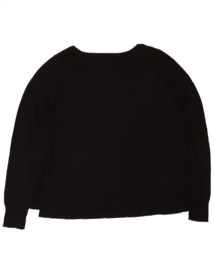 Zara Γυναικείο πουλόβερ με λαιμόκοψη UK 14 Medium Μαύρο