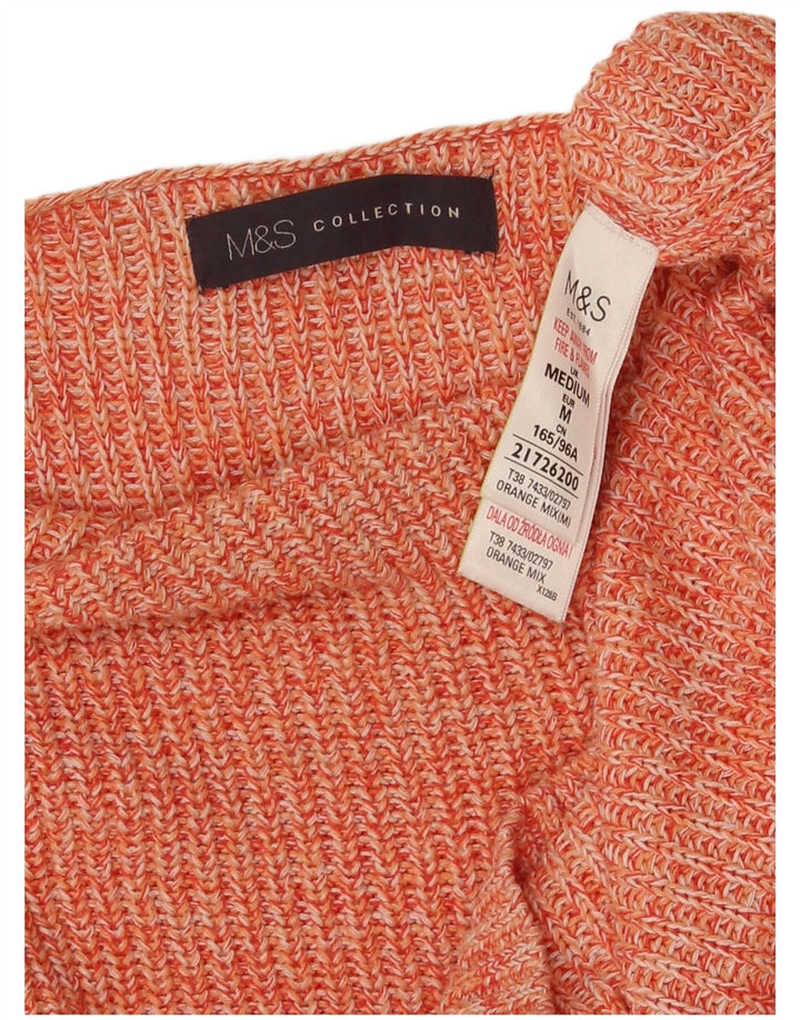 Marks & Spencer Γυναικείο πουλόβερ με λαιμόκαυστο UK 14 Medium Orange Flecked