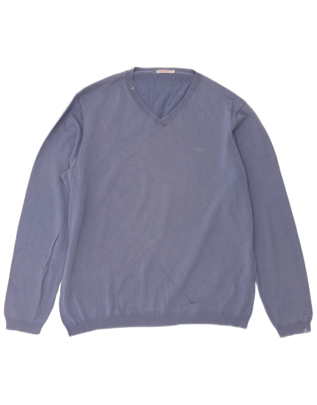 Sun68 Γυναικείο πουλόβερ με V λαιμόκοψη UK 18 XL Μπλε βαμβακερό