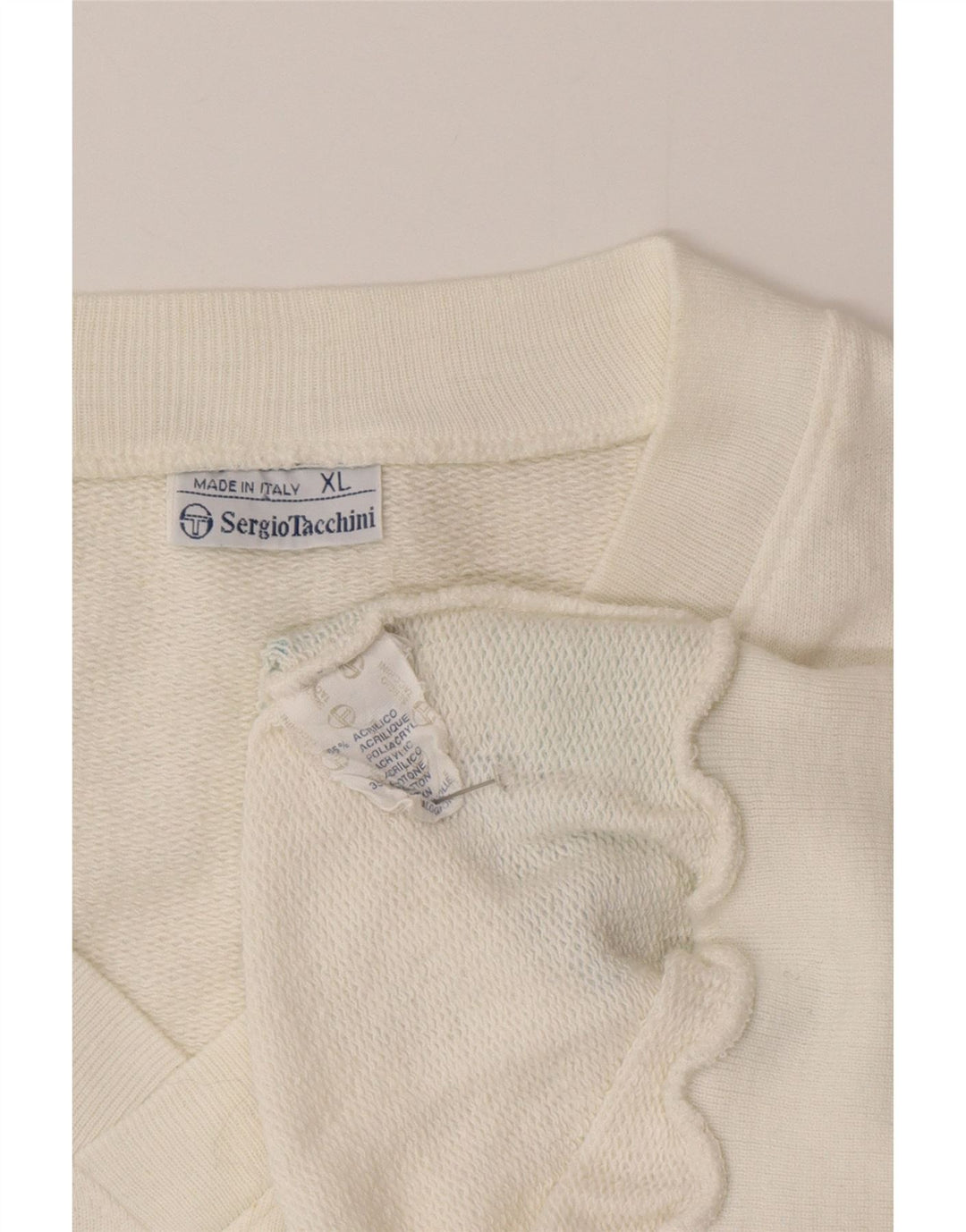 Sergio Tacchini Ανδρικό γιλέκο XL Λευκό ακρυλικό