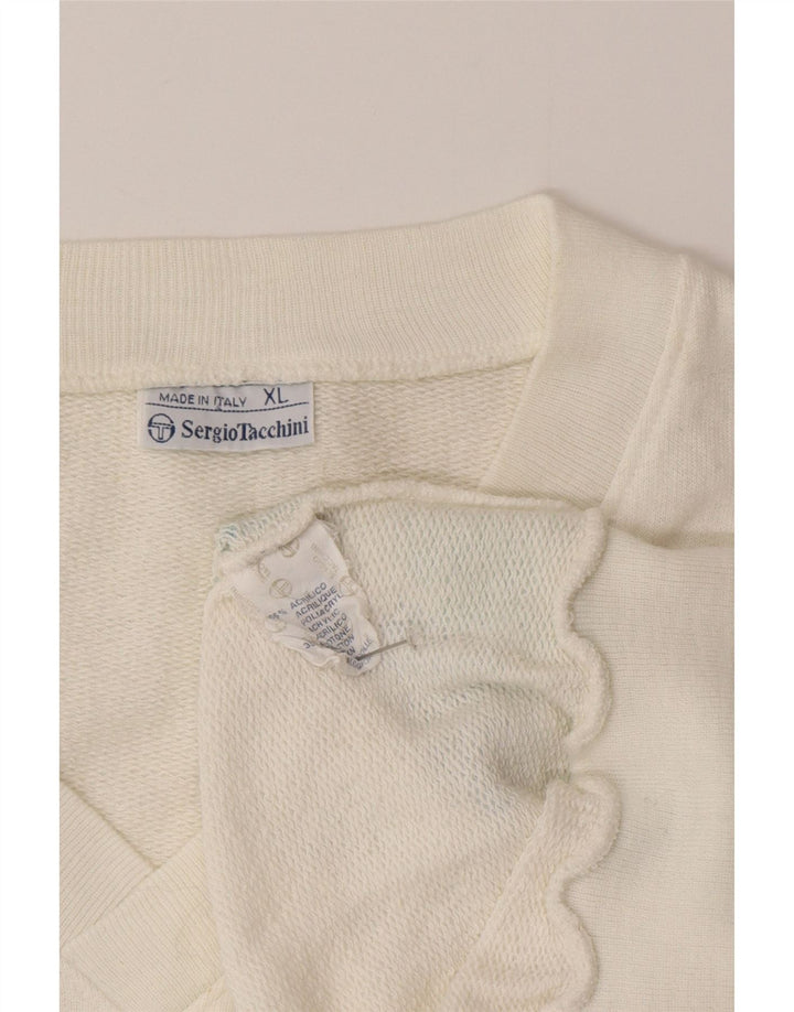 Sergio Tacchini Ανδρικό γιλέκο XL Λευκό ακρυλικό