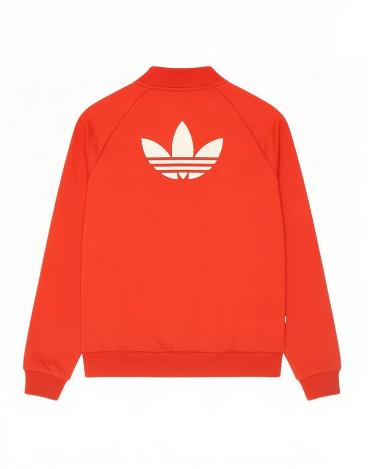 Γυναικεία αθλητική φόρμα γραφικών Adidas Top Jacket UK 12 Medium Red Polyester