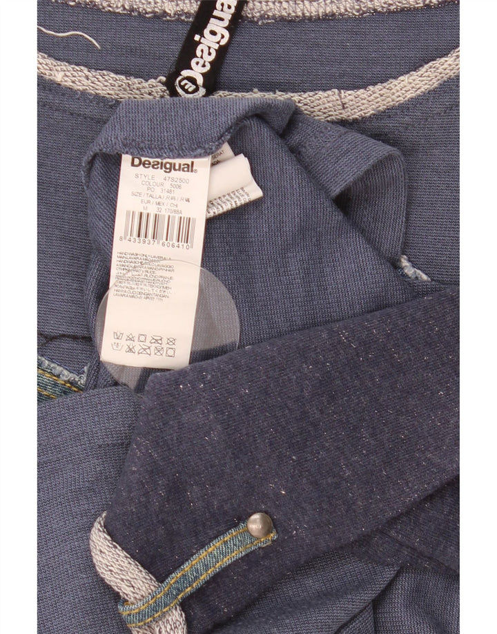 Desigual Γυναικείο τοπ 3/4 μανίκι UK 14 Medium Navy Blue Patchwork
