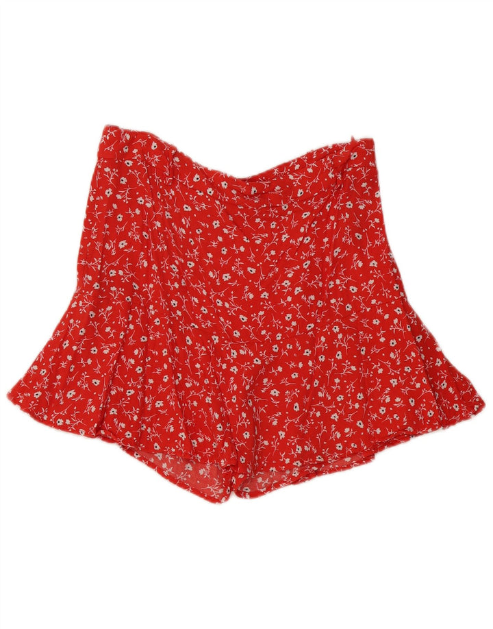 ZARA Γυναικείο Skort UK 14 Large Red Floral
