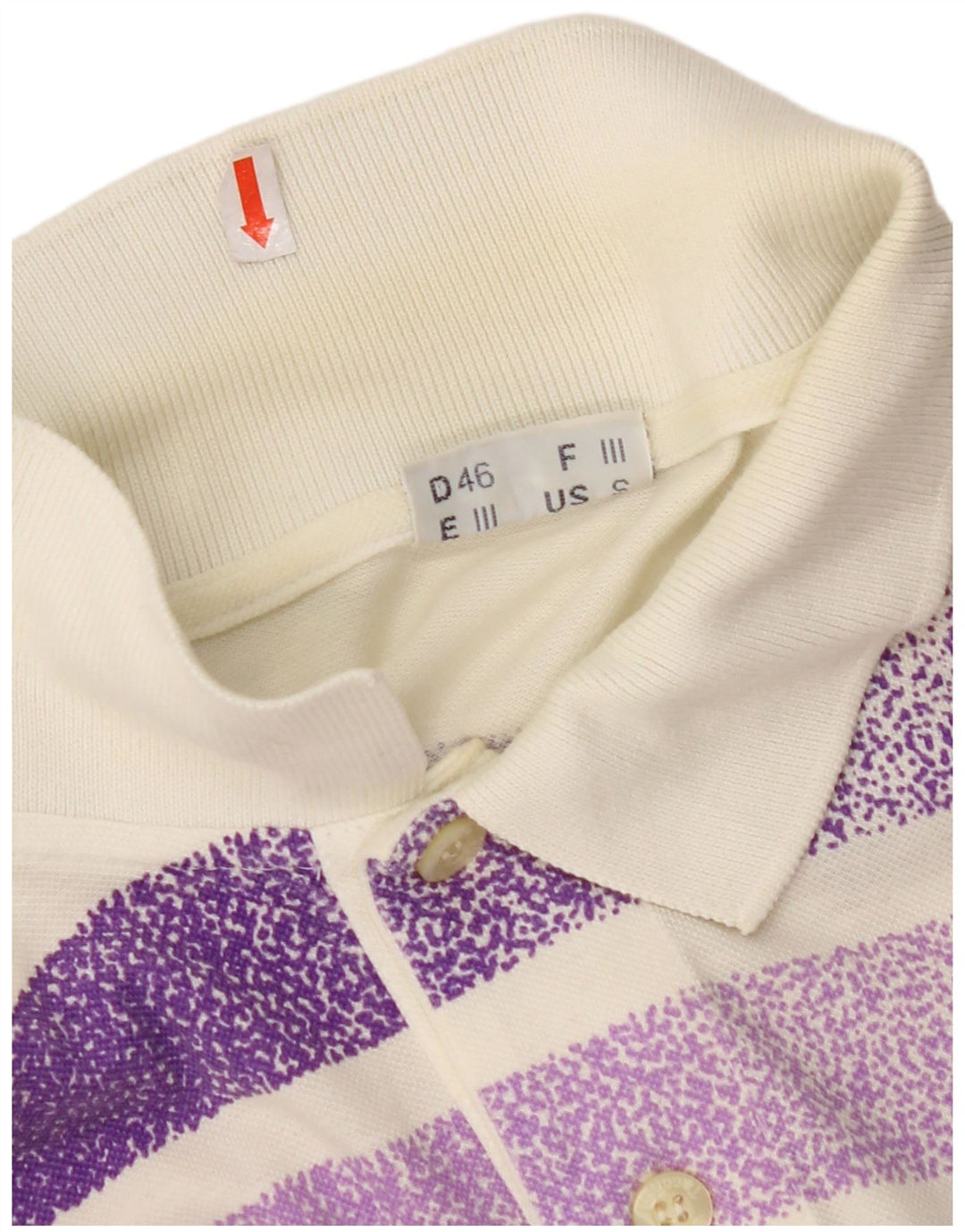 SERGIO TACCHINI Mens Polo Shirt Small Off White Striped Cotton