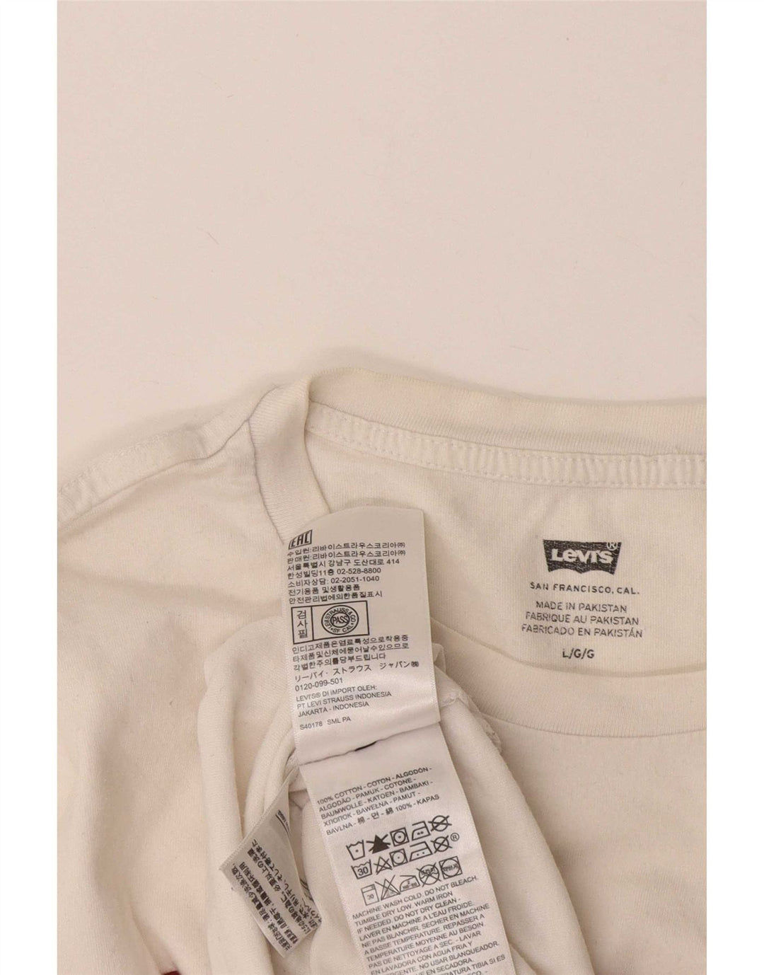 Ανδρικό γραφικό T-Shirt Levi's Top μεγάλο λευκό βαμβακερό