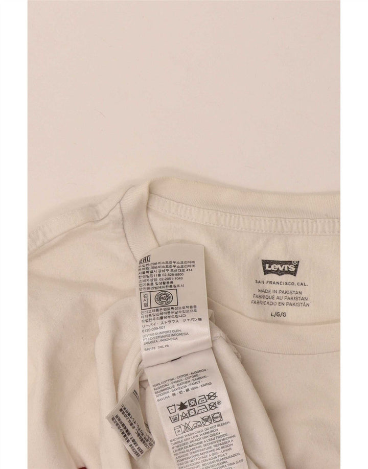 Ανδρικό γραφικό T-Shirt Levi's Top μεγάλο λευκό βαμβακερό
