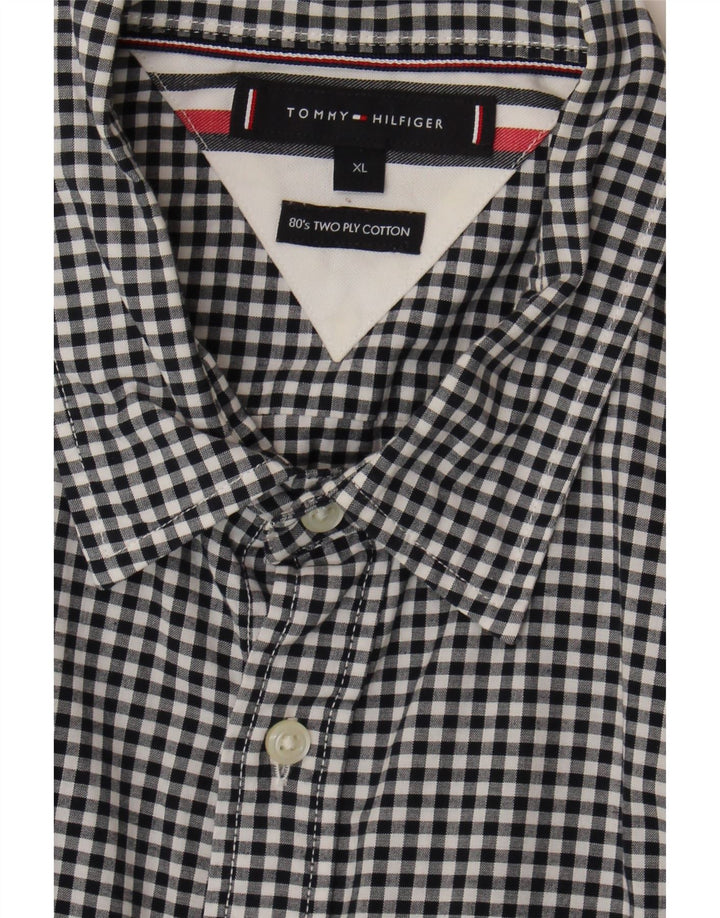 Ανδρικό πουκάμισο Tommy Hilfiger XL Μαύρο βαμβακερό Gingham