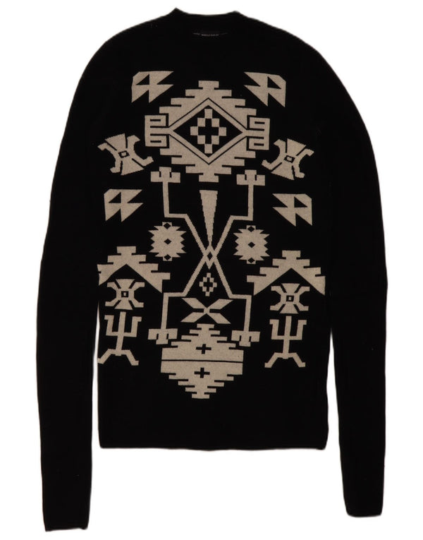 Marcelo Burlon Γυναικείο πουλόβερ με λαιμόκοψη UK 10 Small Black Geometric