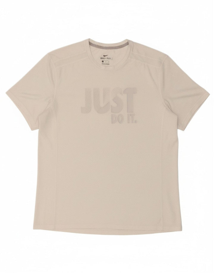 NIKE Mens Dri Fit Graphic T-Shirt Top XL White Polyester Vintage Nike and Second-Hand Nike from Messina Hembry 