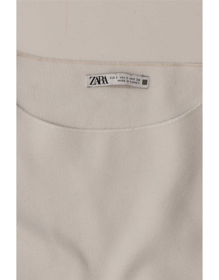 Zara Γυναικεία Μπλούζα Μπλούζας Crop UK 8 Small White