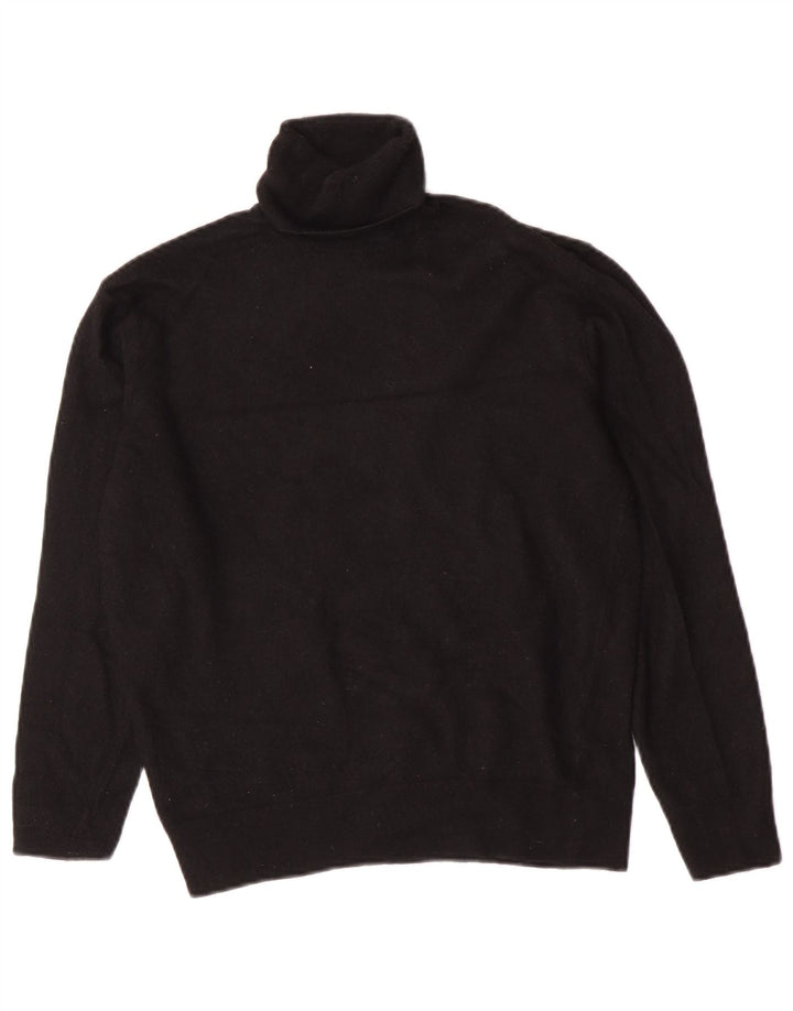 Zara Γυναικείο πουλόβερ με ρολό λαιμόκοψη UK 14 μεσαίο μαύρο μαλλί