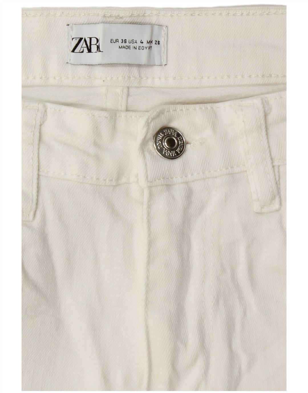ZARA Γυναικείο ίσιο τζιν EU 36 XS W26 L26 Λευκό