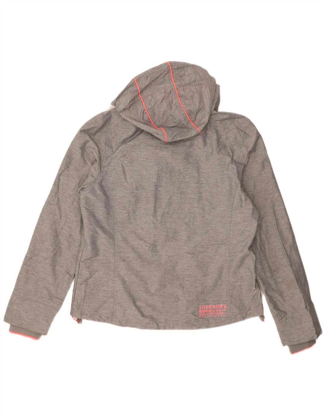 Superdry γυναικείο μπουφάν βροχής με κουκούλα UK 18 XL γκρι νάιλον