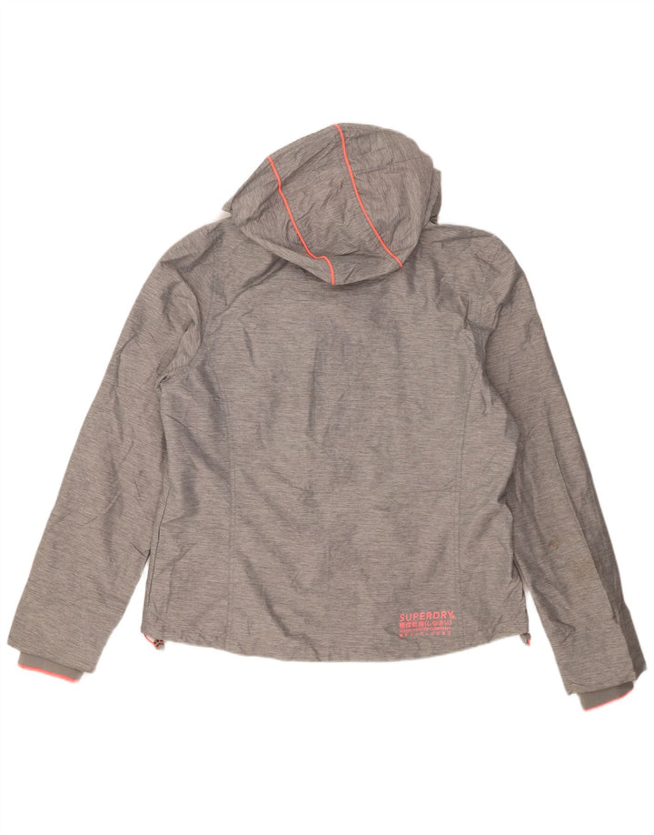 Superdry γυναικείο μπουφάν βροχής με κουκούλα UK 18 XL γκρι νάιλον