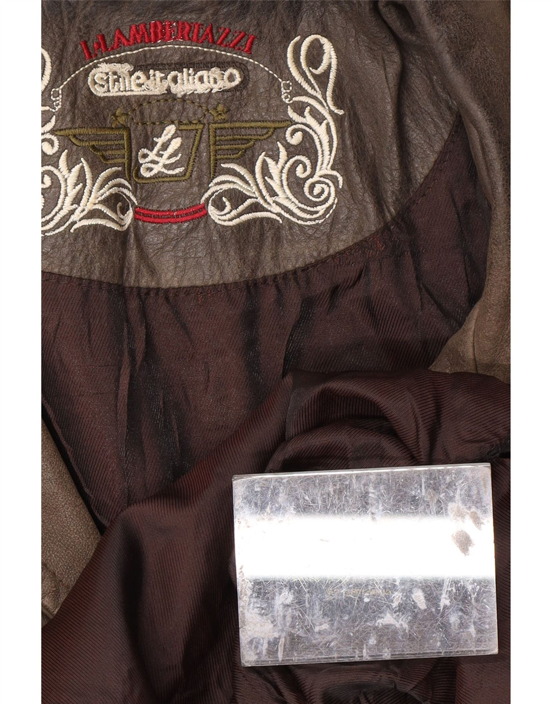 L.LAMBERTAZZI Ανδρικό Δερμάτινο Παλτό UK 40 Μεγάλο Καφέ Δέρμα