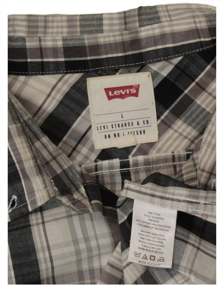 Ανδρικό πουκάμισο Levi's Large Grey Check Cotton