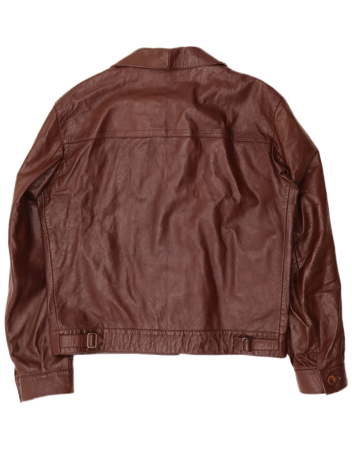 VINTAGE Ανδρικό Δερμάτινο Μπουφάν UK 38 Μεσαίο Καφέ