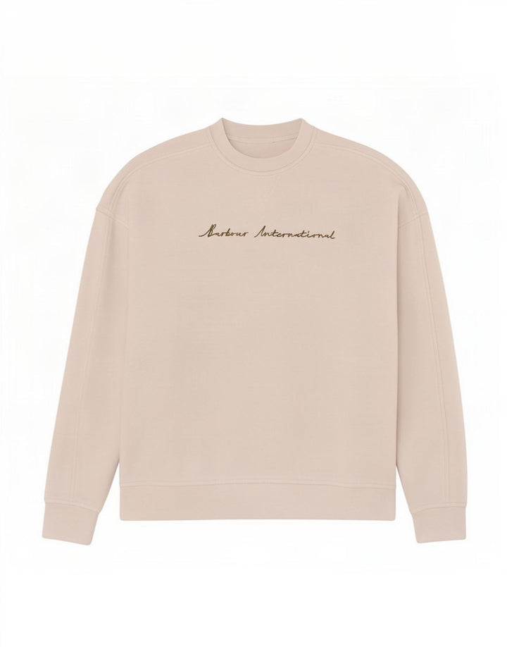Barbour Γυναικεία γραφική μπλούζα υπερμεγέθη Jumper UK 10 Μικρό λευκό βαμβακερό