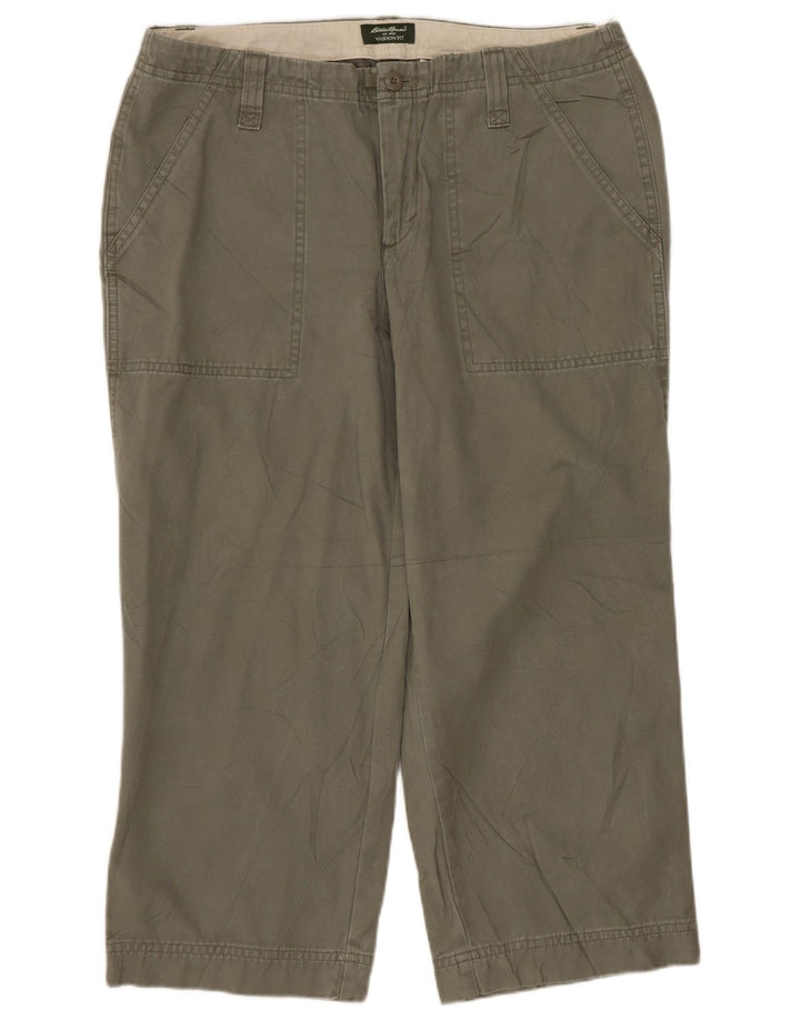 EDDIE BAUER Γυναικείο παντελόνι Vashon Fit Capri US 8 Medium W32 L22 Khaki