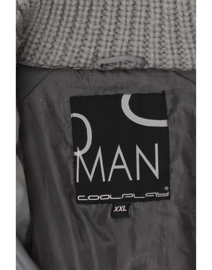 Vintage Ανδρικό μπουφάν με επένδυση UK 44 2XL Γκρι Πολυεστέρας