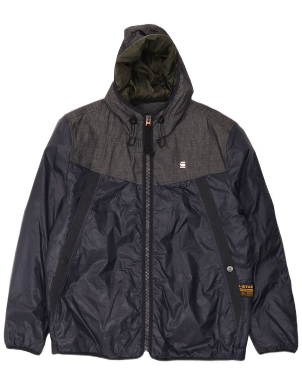 Ανδρικό μπουφάν με κουκούλα G-Star UK 44 2XL Navy Blue Colorblock