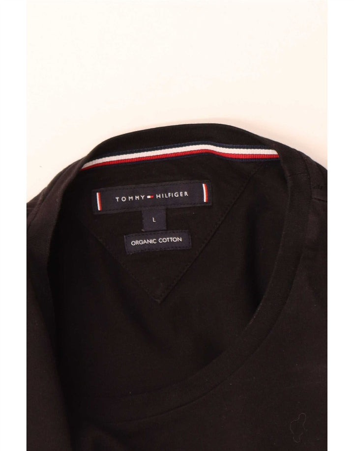 Tommy Hilfiger Ανδρικό γραφικό τοπ μακρυμάνικο μεγάλο μαύρο βαμβακερό