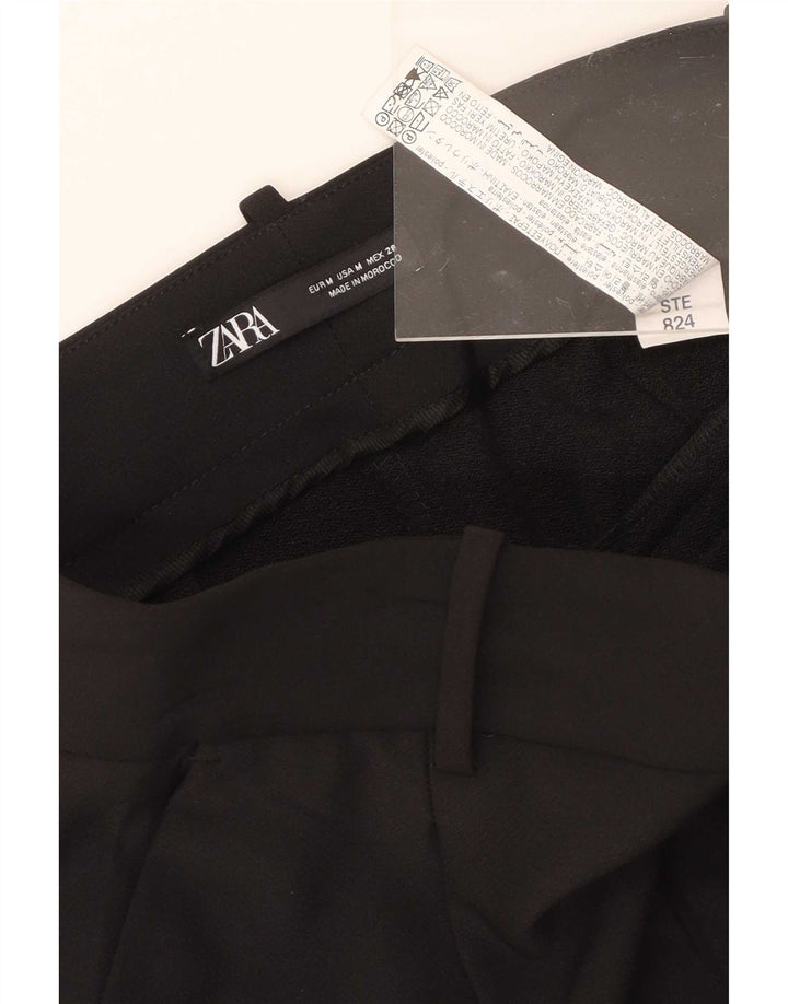Zara Γυναικείο σορτς Chino με καρφίτσες μεσαίου μεγέθους W28 μαύρο πολυεστέρα
