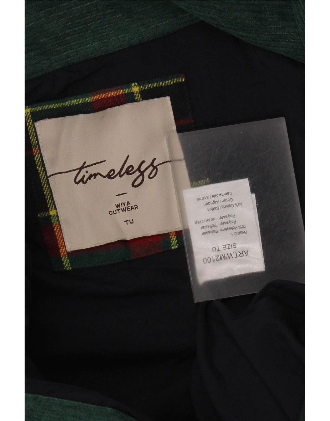 Tu Clothing Γυναικείο Καπιτονέ μπουφάν One Size Green Check Polyester
