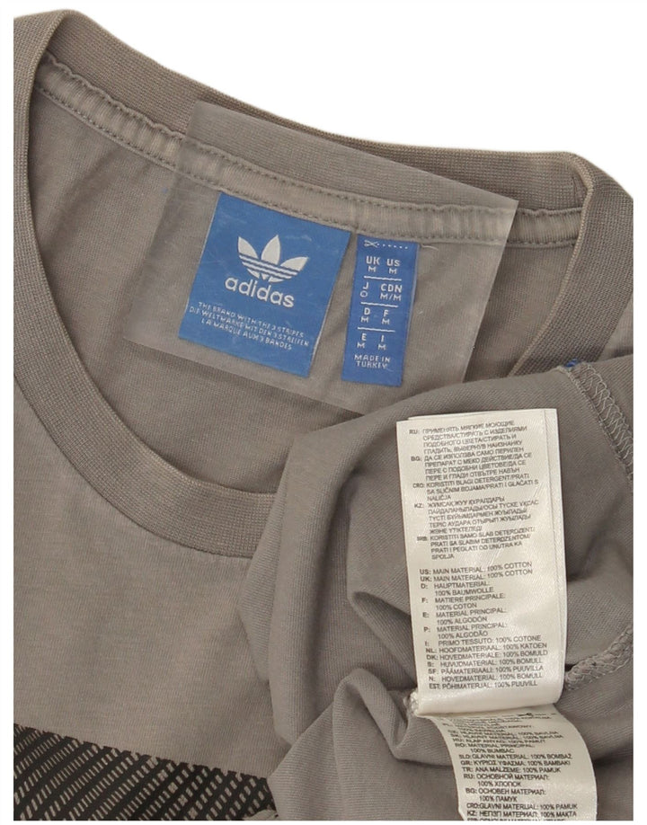 Ανδρικό γραφικό μπλουζάκι ADIDAS Top Medium Grey Cotton