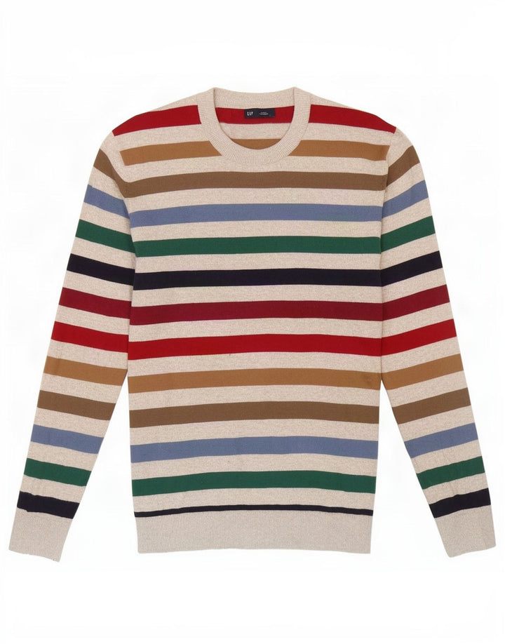 Ανδρικό πουλόβερ Gap Crew Neck Jumper Μικρό πολύχρωμο βαμβακερό ριγέ