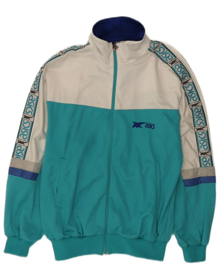 Ανδρική φόρμα γυμναστικής γραφική Asics Top μπουφάν μεσαίου τιρκουάζ χρώματος