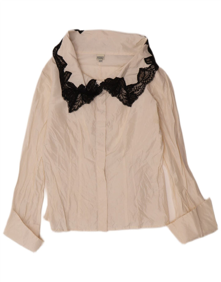 Gianfranco Ferre Γυναικείο πουκάμισο Μπλούζα IT 44 Medium Off White Floral