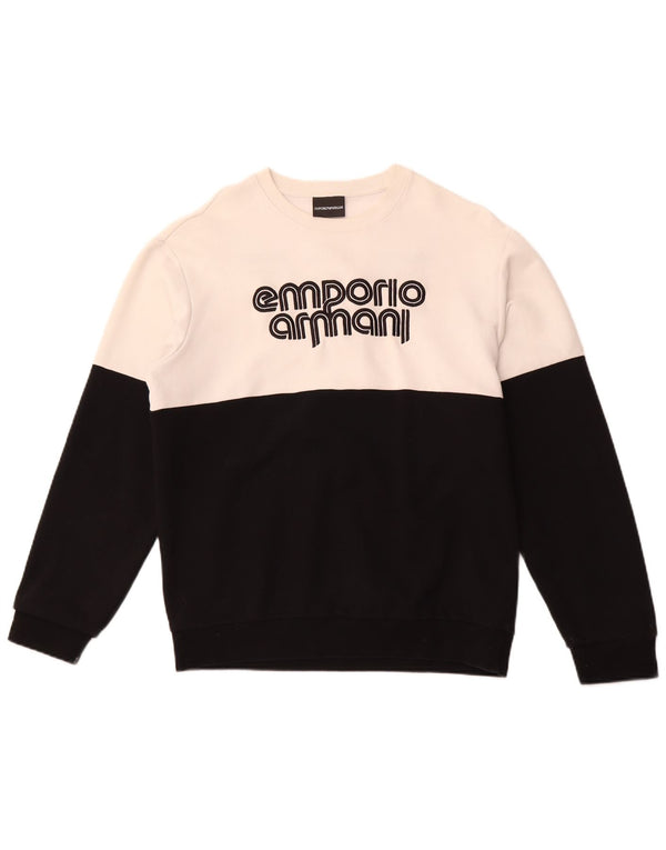 EMPORIO ARMANI Γυναικείο γραφικό φούτερ Jumper UK 18 XL Black Colourblock
