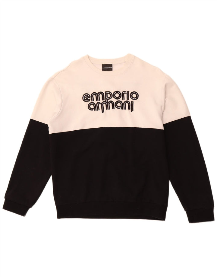 EMPORIO ARMANI Γυναικείο γραφικό φούτερ Jumper UK 18 XL Black Colourblock