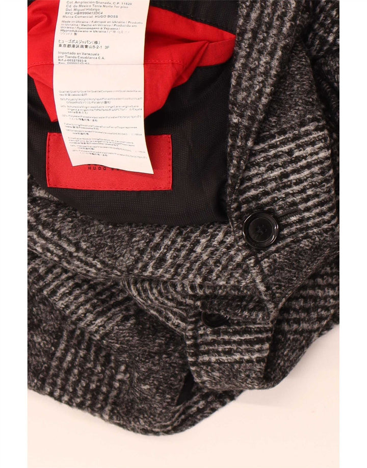 Ανδρικό μπουφάν μπλέιζερ Hugo Boss με 2 κουμπιά EU 46 Small Grey Check Πολυακρυλικό